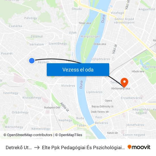 Detrekő Utca to Elte Ppk Pedagógiai És Pszichológiai Kar map
