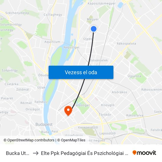 Bucka Utca to Elte Ppk Pedagógiai És Pszichológiai Kar map