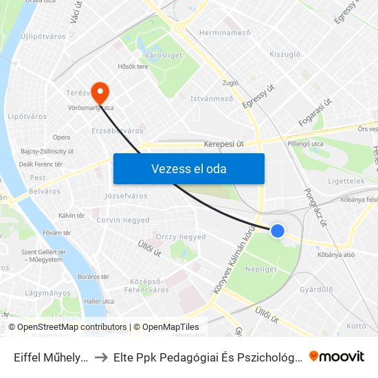 Eiffel Műhelyház to Elte Ppk Pedagógiai És Pszichológiai Kar map