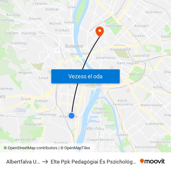 Albertfalva Utca to Elte Ppk Pedagógiai És Pszichológiai Kar map