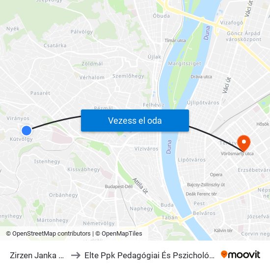 Zirzen Janka Utca to Elte Ppk Pedagógiai És Pszichológiai Kar map