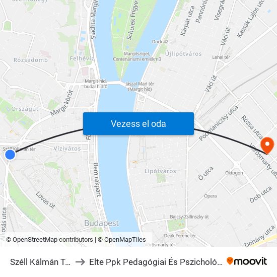 Széll Kálmán Tér M to Elte Ppk Pedagógiai És Pszichológiai Kar map