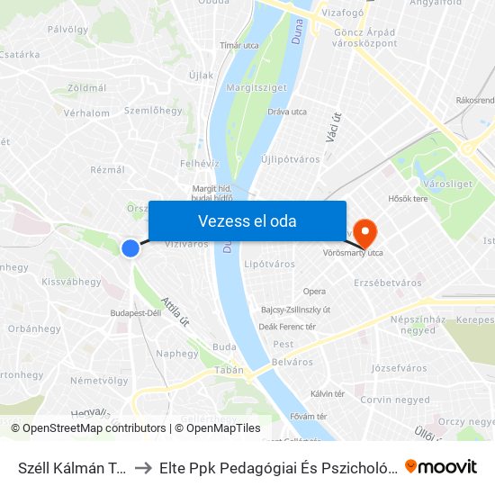 Széll Kálmán Tér M to Elte Ppk Pedagógiai És Pszichológiai Kar map