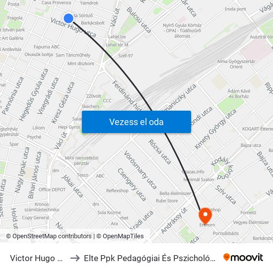 Victor Hugo Utca to Elte Ppk Pedagógiai És Pszichológiai Kar map