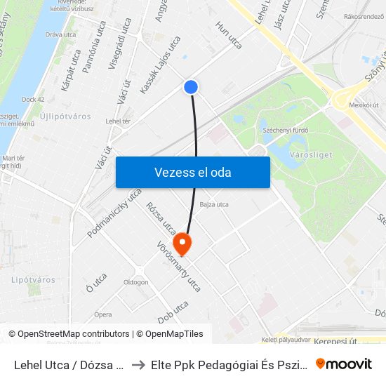 Lehel Utca / Dózsa György Út to Elte Ppk Pedagógiai És Pszichológiai Kar map