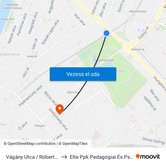 Vágány Utca / Róbert Károly Körút to Elte Ppk Pedagógiai És Pszichológiai Kar map