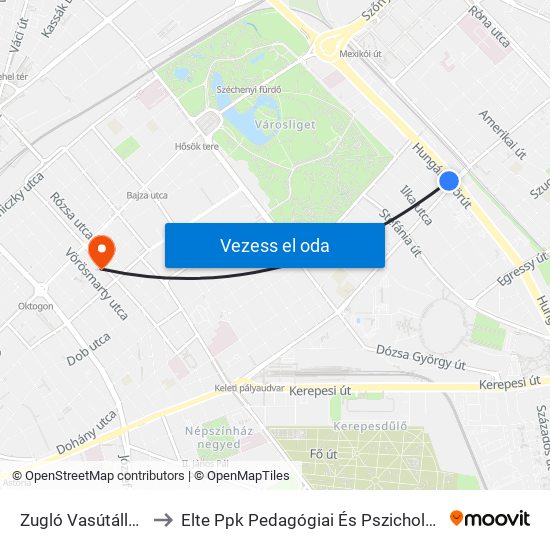 Zugló Vasútállomás to Elte Ppk Pedagógiai És Pszichológiai Kar map