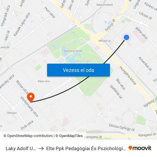 Laky Adolf Utca to Elte Ppk Pedagógiai És Pszichológiai Kar map