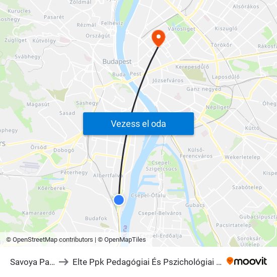 Savoya Park to Elte Ppk Pedagógiai És Pszichológiai Kar map