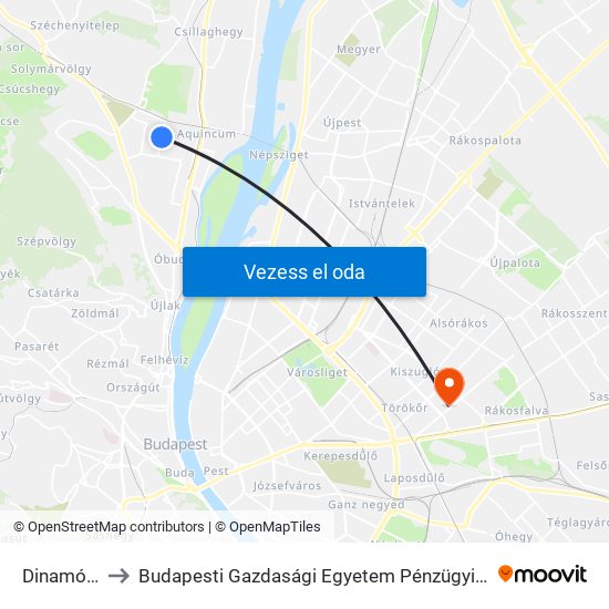 Dinamó Utca to Budapesti Gazdasági Egyetem Pénzügyi És Számviteli Kar map