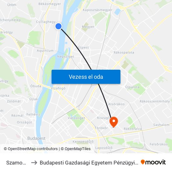 Szamos Utca to Budapesti Gazdasági Egyetem Pénzügyi És Számviteli Kar map