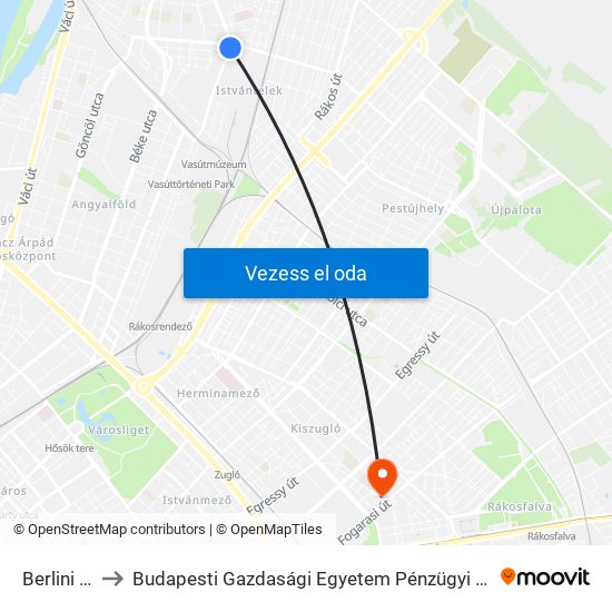 Berlini Utca to Budapesti Gazdasági Egyetem Pénzügyi És Számviteli Kar map