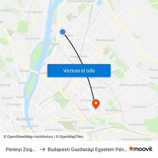Perényi Zsigmond Utca to Budapesti Gazdasági Egyetem Pénzügyi És Számviteli Kar map