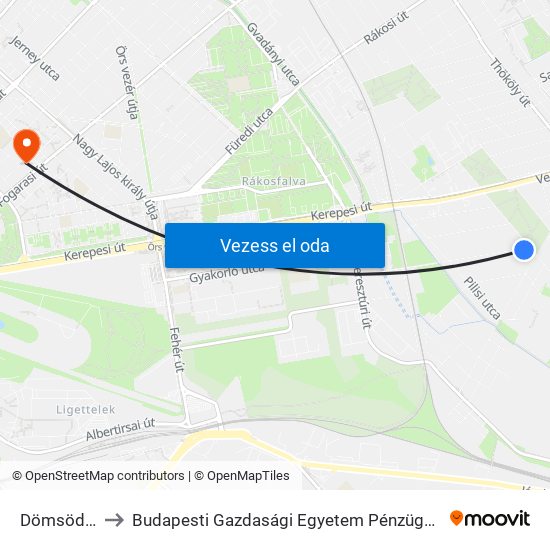 Dömsödi Utca to Budapesti Gazdasági Egyetem Pénzügyi És Számviteli Kar map