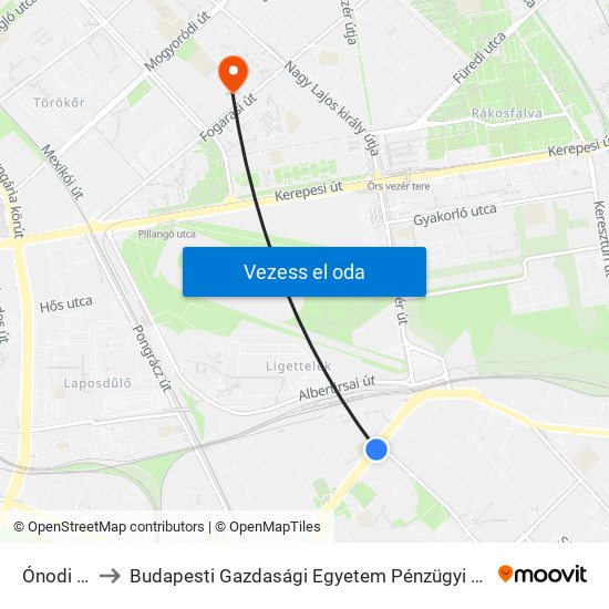 Ónodi Utca to Budapesti Gazdasági Egyetem Pénzügyi És Számviteli Kar map