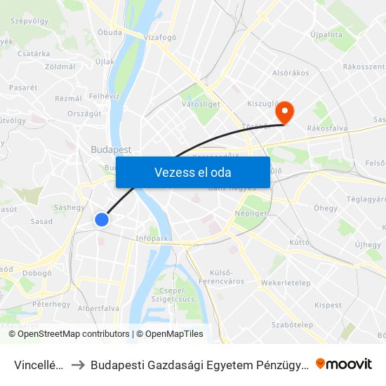 Vincellér Utca to Budapesti Gazdasági Egyetem Pénzügyi És Számviteli Kar map