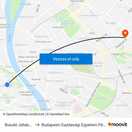 Búsuló Juhász (Citadella) to Budapesti Gazdasági Egyetem Pénzügyi És Számviteli Kar map