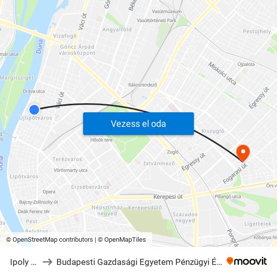 Ipoly Utca to Budapesti Gazdasági Egyetem Pénzügyi És Számviteli Kar map