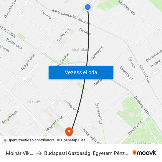 Molnár Viktor Utca to Budapesti Gazdasági Egyetem Pénzügyi És Számviteli Kar map