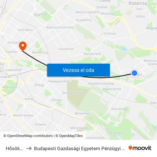 Hősök Tere to Budapesti Gazdasági Egyetem Pénzügyi És Számviteli Kar map