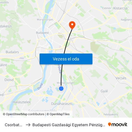 Csorbatói Utca to Budapesti Gazdasági Egyetem Pénzügyi És Számviteli Kar map