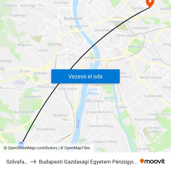 Szilvafa Utca to Budapesti Gazdasági Egyetem Pénzügyi És Számviteli Kar map