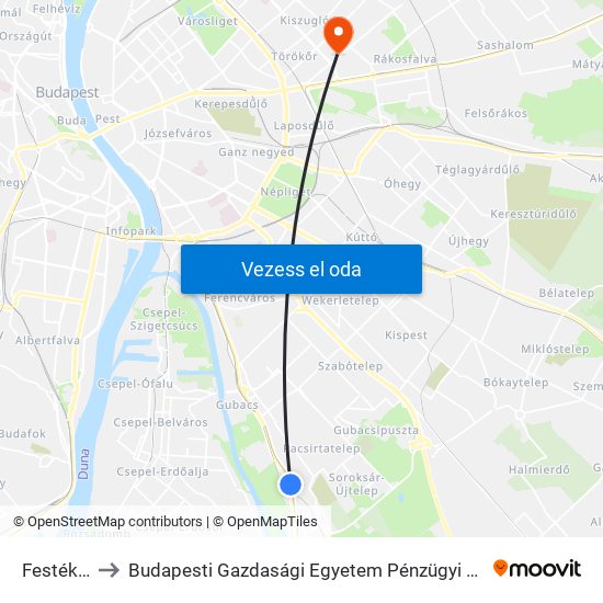 Festékgyár to Budapesti Gazdasági Egyetem Pénzügyi És Számviteli Kar map