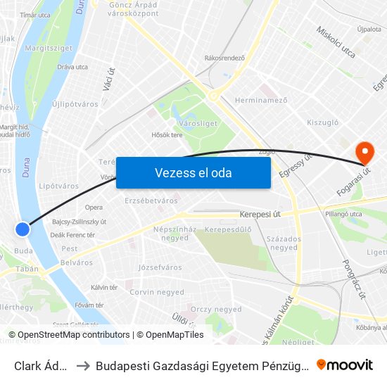 Clark Ádám Tér to Budapesti Gazdasági Egyetem Pénzügyi És Számviteli Kar map