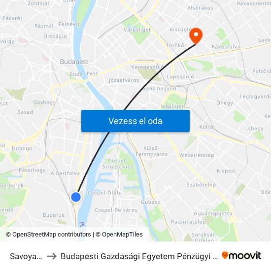 Savoya Park to Budapesti Gazdasági Egyetem Pénzügyi És Számviteli Kar map