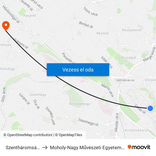 Szentháromság Tér to Moholy-Nagy Művészeti Egyetem, Campus map