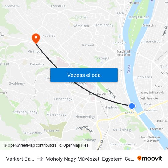 Várkert Bazár to Moholy-Nagy Művészeti Egyetem, Campus map