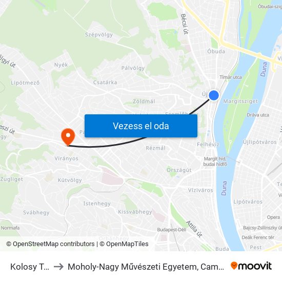 Kolosy Tér to Moholy-Nagy Művészeti Egyetem, Campus map