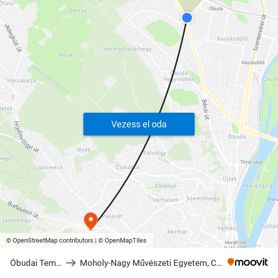 Óbudai Temető to Moholy-Nagy Művészeti Egyetem, Campus map