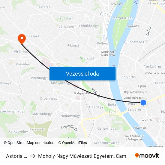 Astoria M to Moholy-Nagy Művészeti Egyetem, Campus map