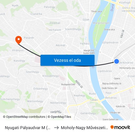 Nyugati Pályaudvar M (Podmaniczky Utca) to Moholy-Nagy Művészeti Egyetem, Campus map