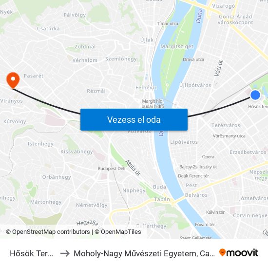 Hősök Tere M to Moholy-Nagy Művészeti Egyetem, Campus map