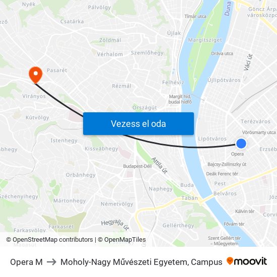 Opera M to Moholy-Nagy Művészeti Egyetem, Campus map