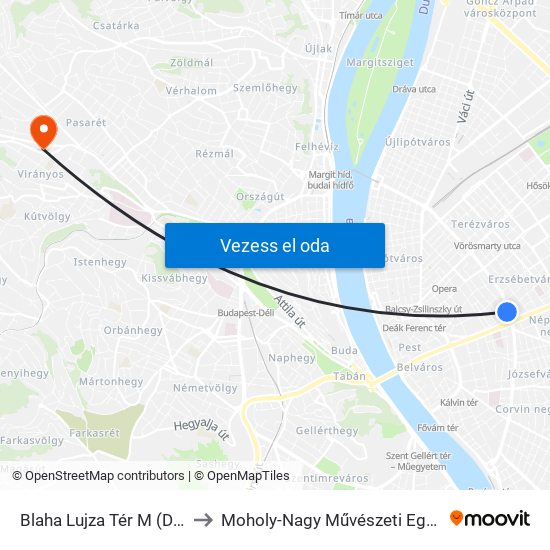 Blaha Lujza Tér M (Dohány Utca) to Moholy-Nagy Művészeti Egyetem, Campus map