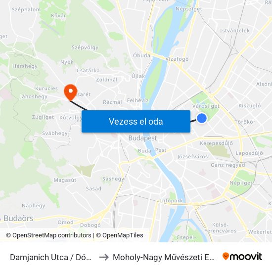 Damjanich Utca / Dózsa György Út to Moholy-Nagy Művészeti Egyetem, Campus map