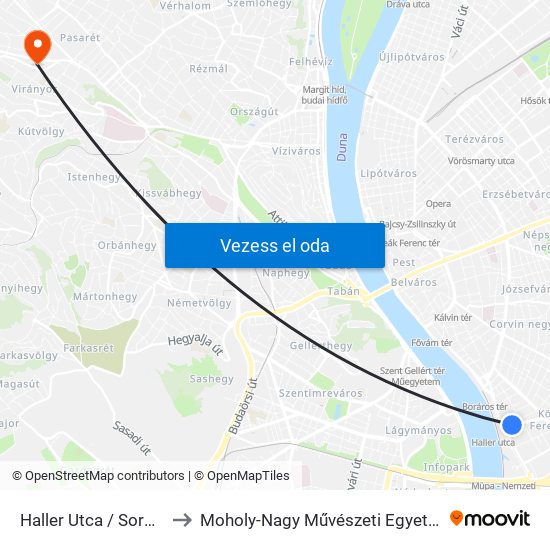Haller Utca / Soroksári Út to Moholy-Nagy Művészeti Egyetem, Campus map