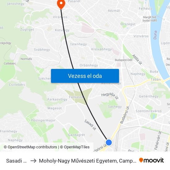 Sasadi Út to Moholy-Nagy Művészeti Egyetem, Campus map