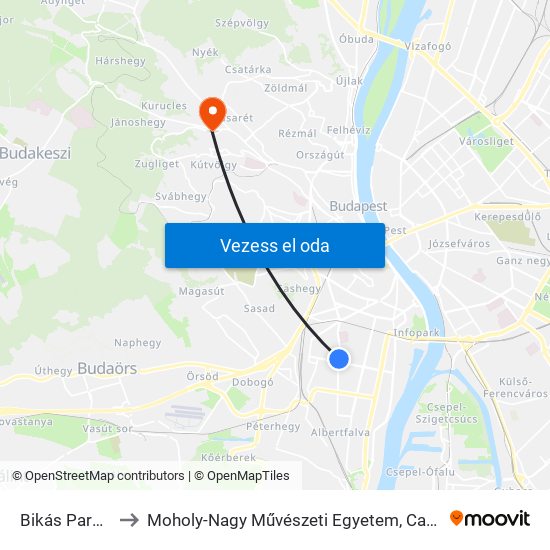 Bikás Park M to Moholy-Nagy Művészeti Egyetem, Campus map