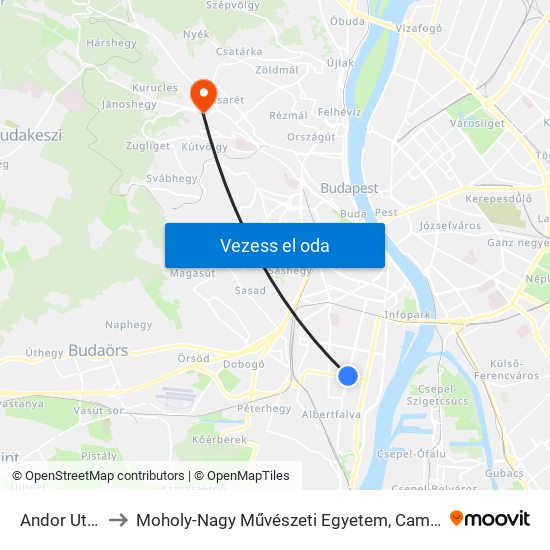 Andor Utca to Moholy-Nagy Művészeti Egyetem, Campus map