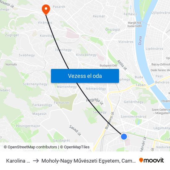 Karolina Út to Moholy-Nagy Művészeti Egyetem, Campus map