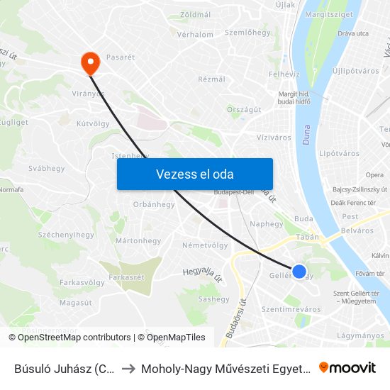 Búsuló Juhász (Citadella) to Moholy-Nagy Művészeti Egyetem, Campus map