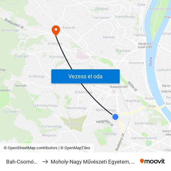 Bah-Csomópont to Moholy-Nagy Művészeti Egyetem, Campus map