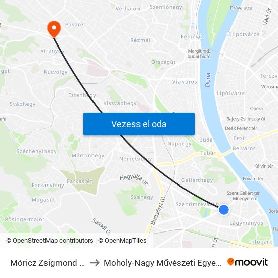 Móricz Zsigmond Körtér M to Moholy-Nagy Művészeti Egyetem, Campus map