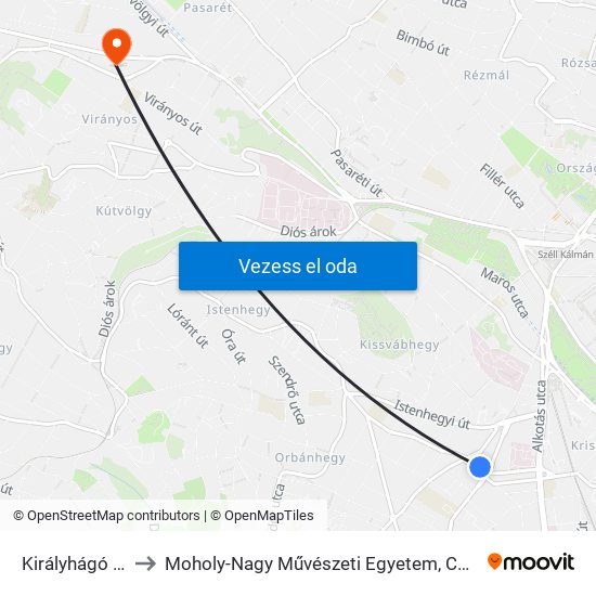 Királyhágó Tér to Moholy-Nagy Művészeti Egyetem, Campus map