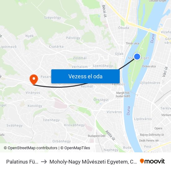 Palatinus Fürdő to Moholy-Nagy Művészeti Egyetem, Campus map