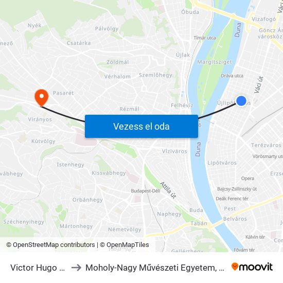 Victor Hugo Utca to Moholy-Nagy Művészeti Egyetem, Campus map